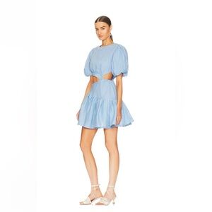 Bardot Mimi Cut Out Mini Dress Blue Size 8